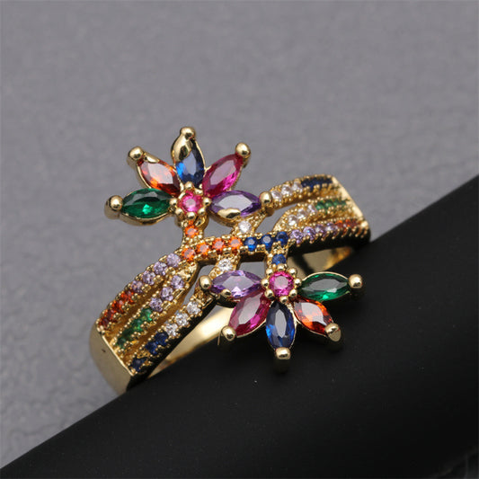 Anello Fiore Zircone