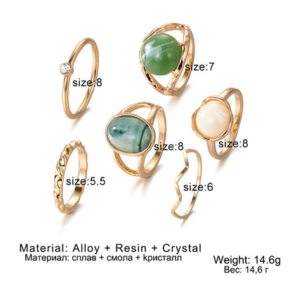 Set 6 anelli geometrici