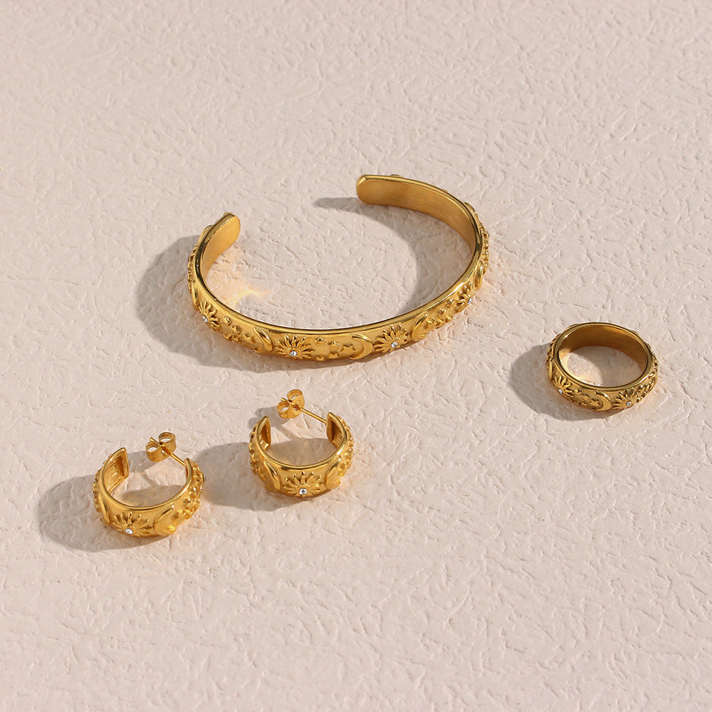 Bracciale acciaio retrò anellato
