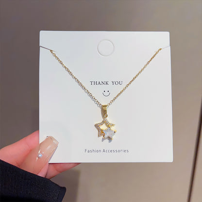 Collana stella zirconi acciaio titanio