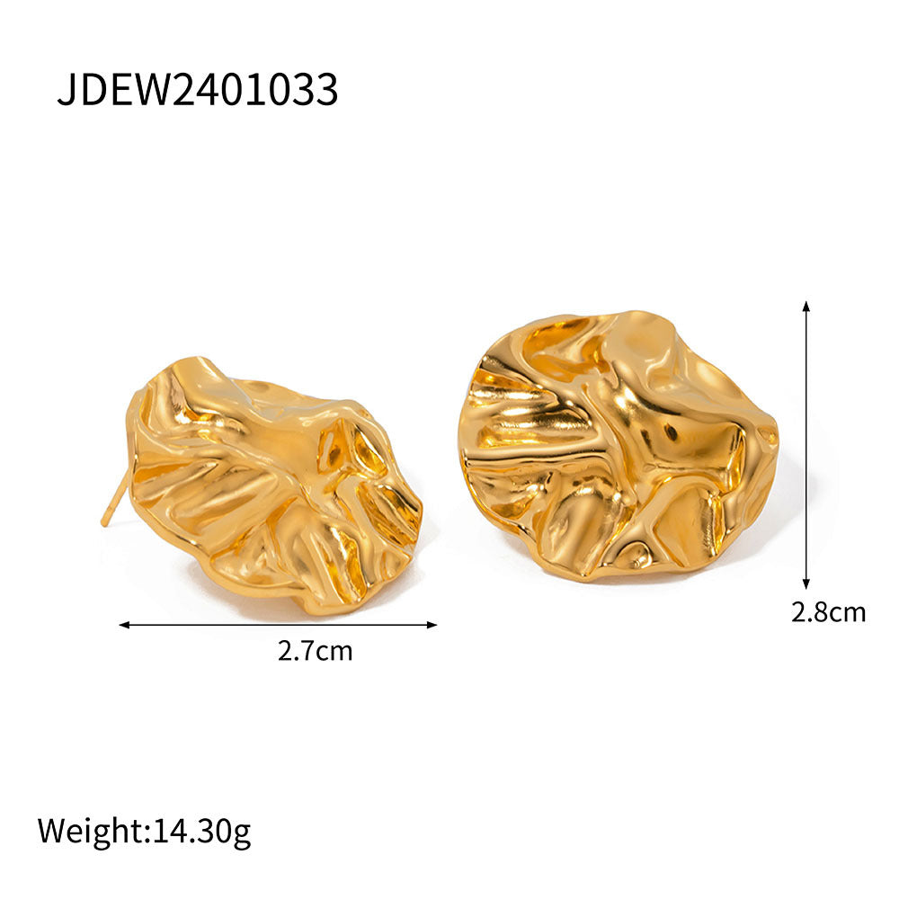 Orecchini rotondi martellati oro
