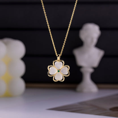 Collana trifoglio opale