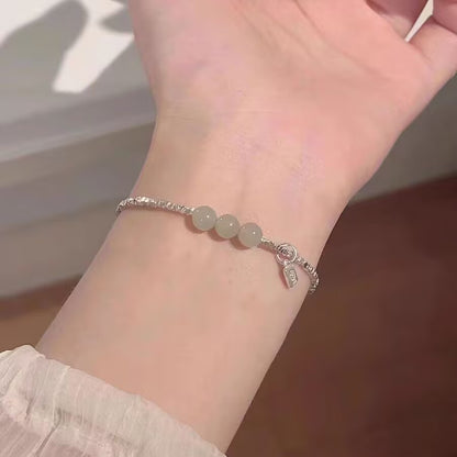 Braccialetto Giada Argento