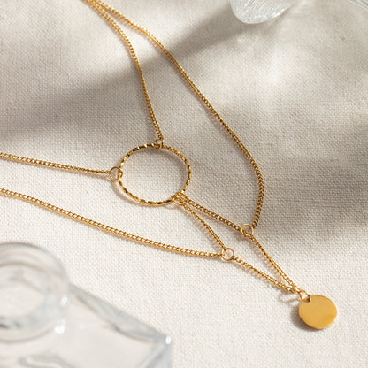 Collana anello geometrico oro 18K