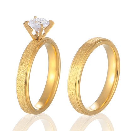 Anello zirconi titanio opaco