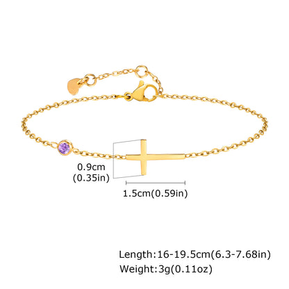 Bracciale croce pietre nascita
