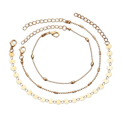 Cavigliera perle paillettes da donna