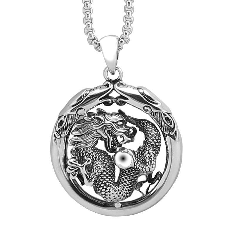 Collana drago argento retrò