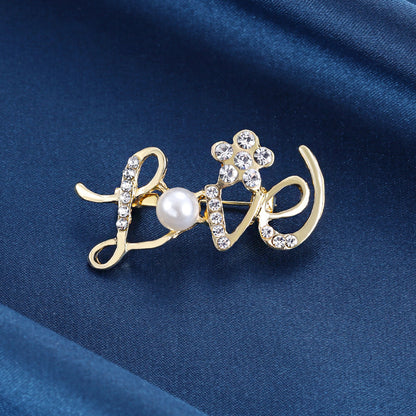 Spilla perla strass