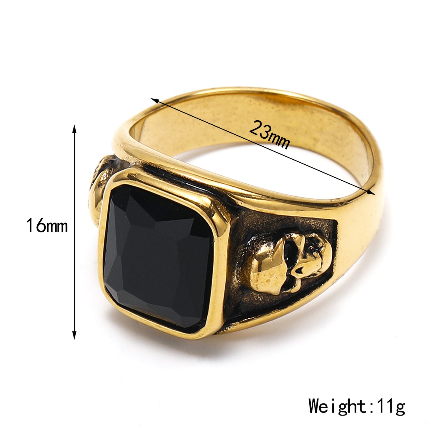 Anello uomo retrò con gemme