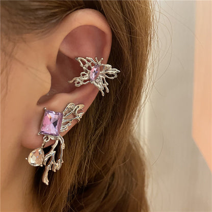 Orecchini farfalla diamante viola