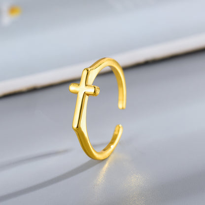 Anello croce dorato