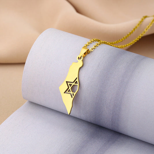 Collana mappa Israele geometrica