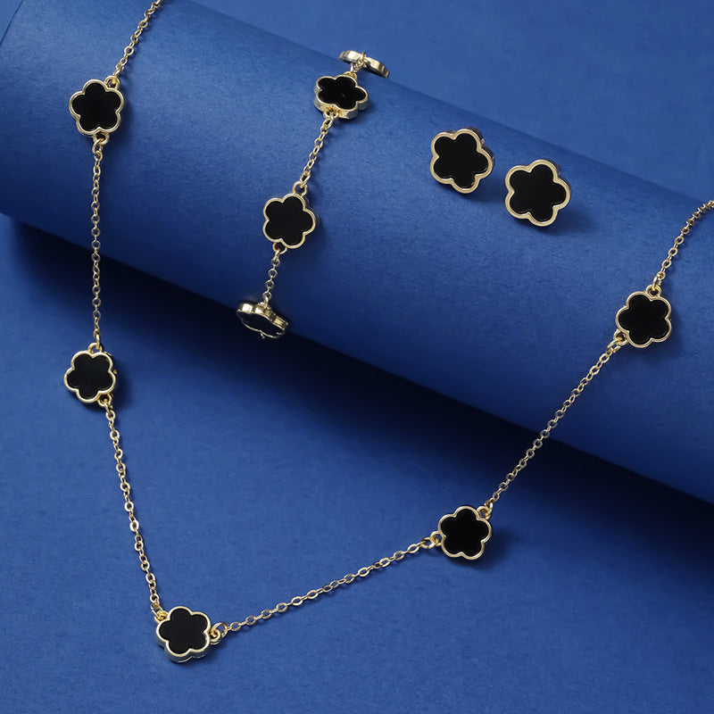 Set gioielli fiore a cinque petali