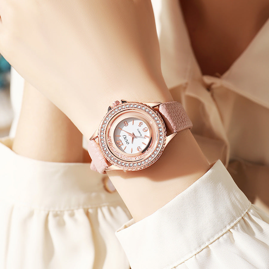 Orologio minimalista con strass