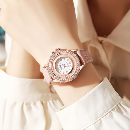 Orologio minimalista con strass
