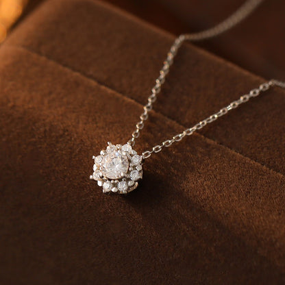 Collana fiocco di neve zircone argento