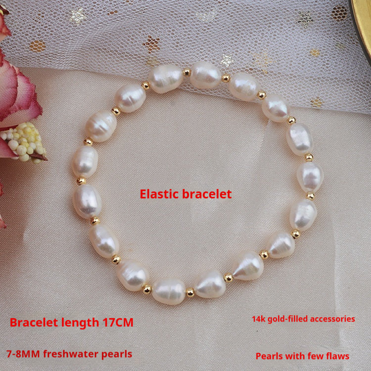 Bracciale elastico perle di fiume