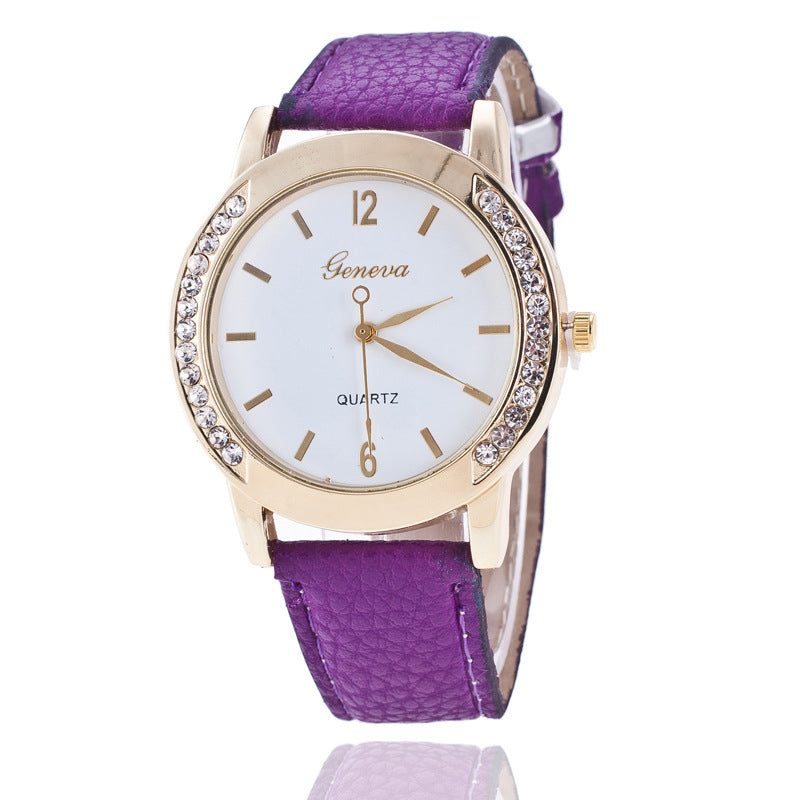 Orologio quarzo con diamanti Geneva