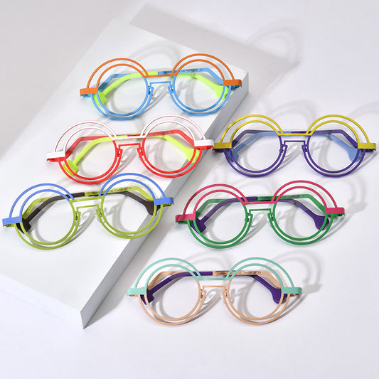 Occhiali rotondi titanio multicolore