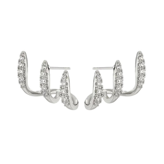 Orecchini zircone geometrici a tre punte