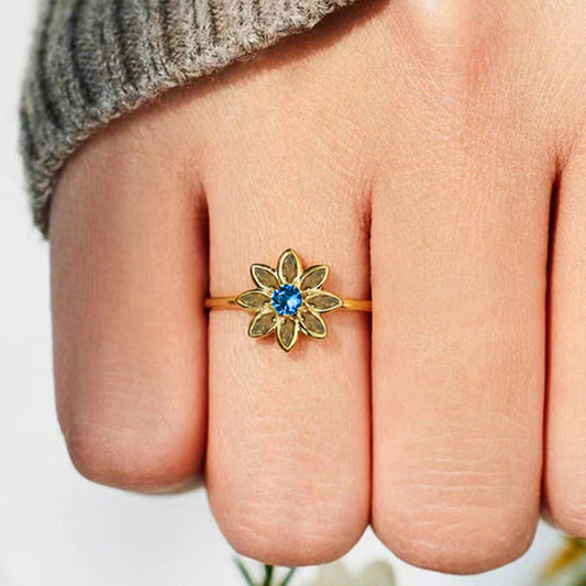 Anello fiori zirconi