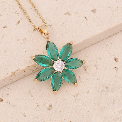 Collana smeraldo e zircone
