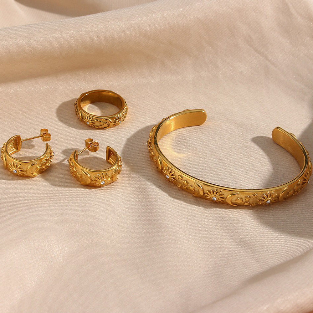 Bracciale acciaio retrò anellato