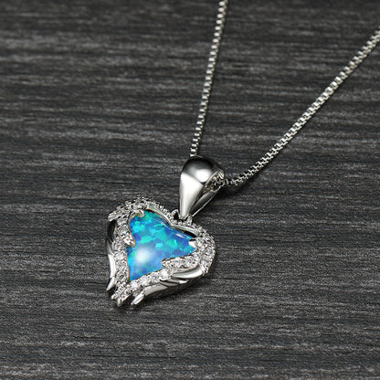Collana angelo opale blu
