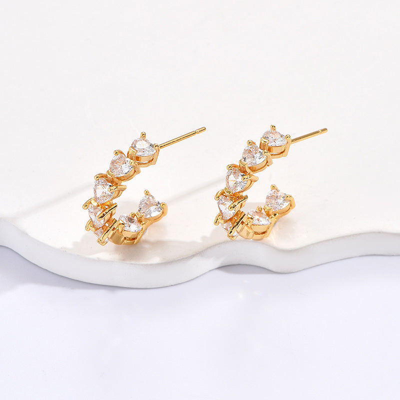 Orecchini a clip C con strass