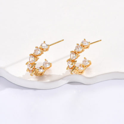 Orecchini a clip C con strass