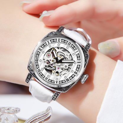 Orologio cinturino pelle luminoso