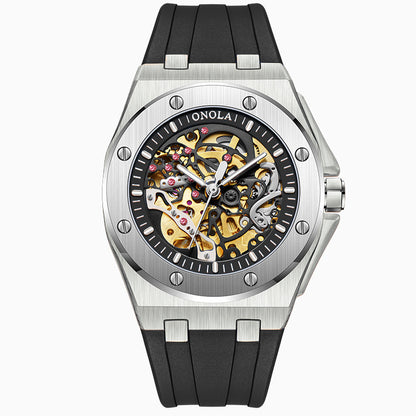 Orologio automatico da uomo con cinturino silicone