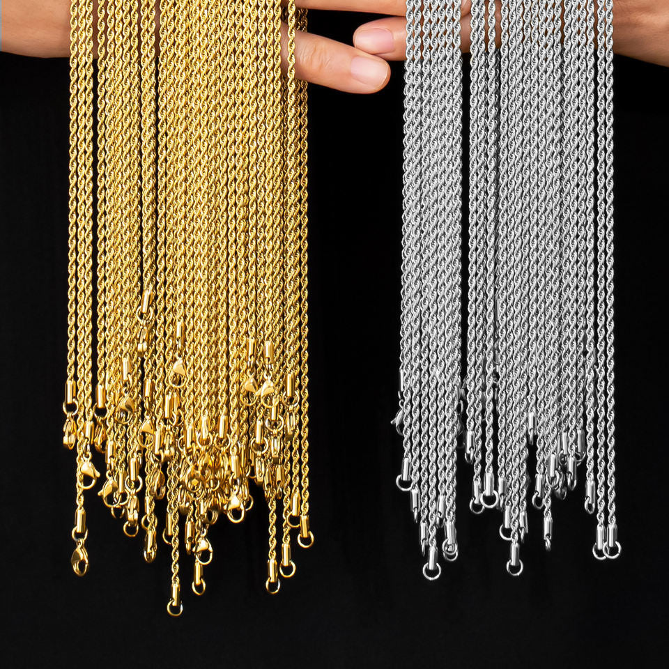 Collana intrecciata titanio