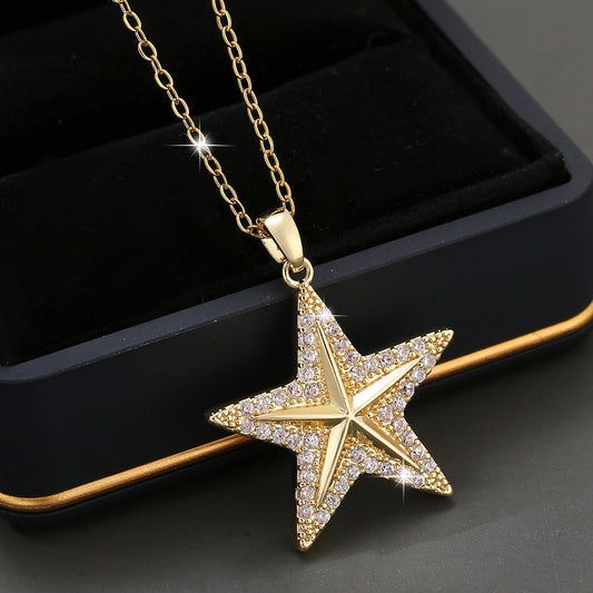 Collana stella zircone microincastonata