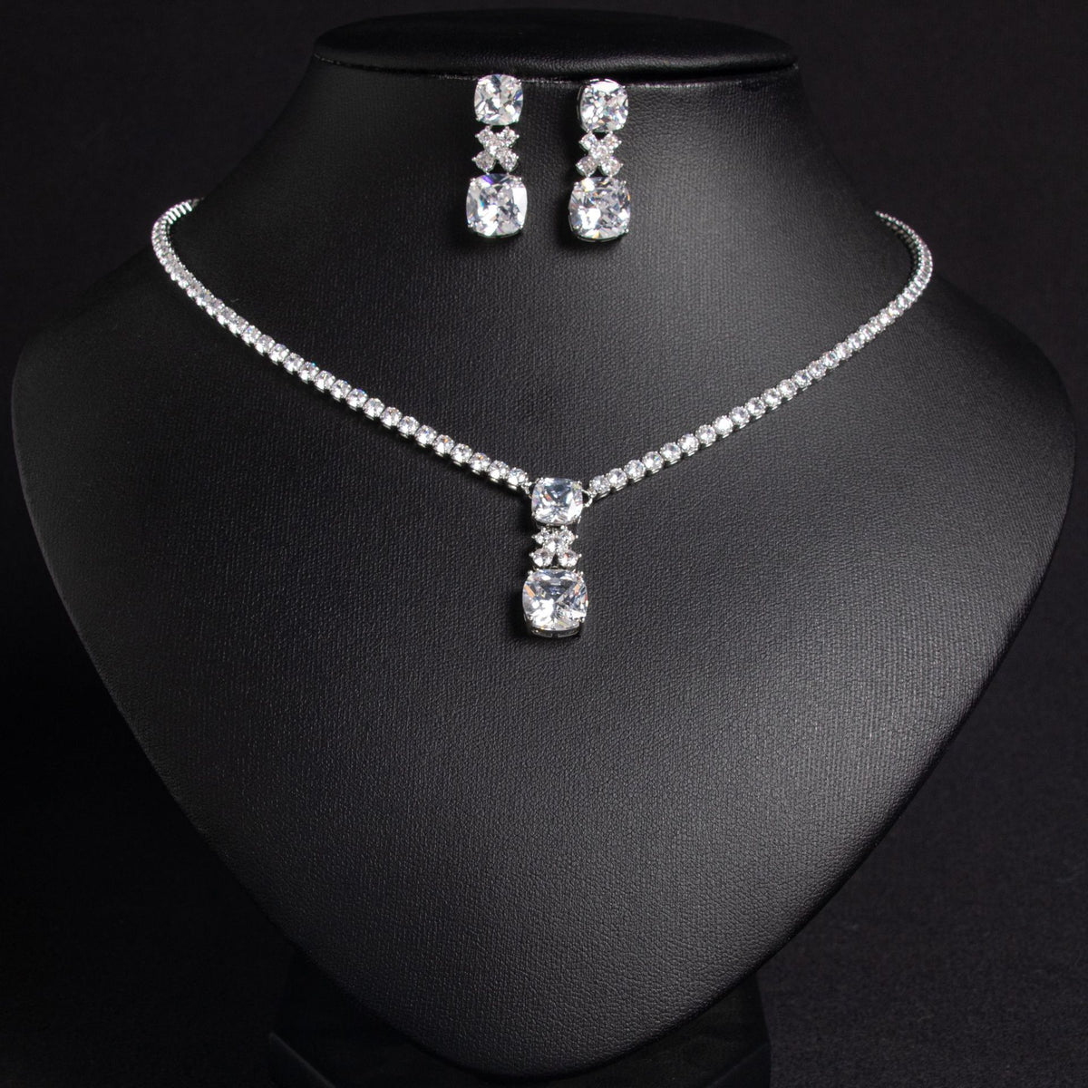 Orecchini quadrato zircone sposa