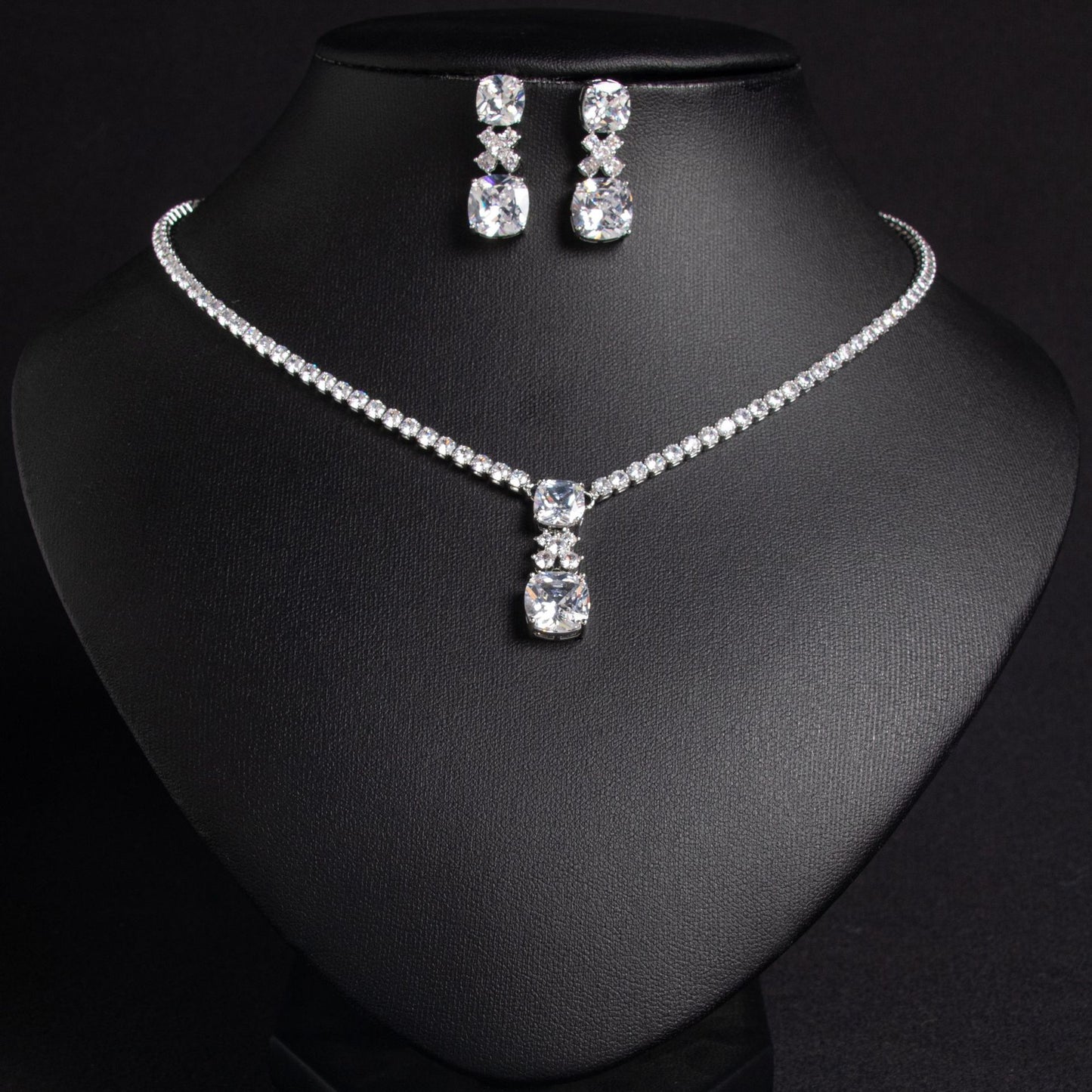Orecchini quadrato zircone sposa
