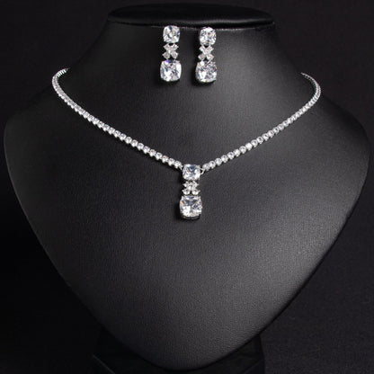 Orecchini quadrato zircone sposa