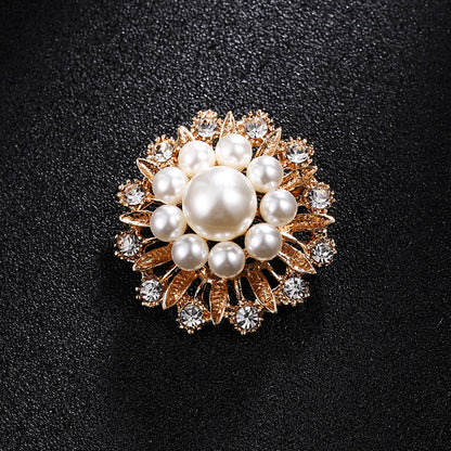 Spilla perla strass