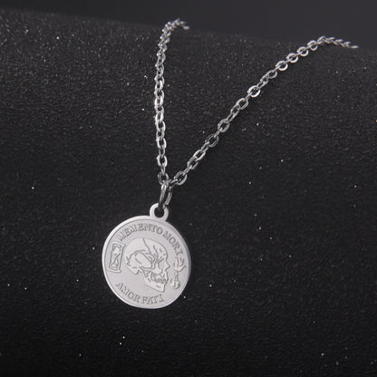 Collana teschio titanio rotonda