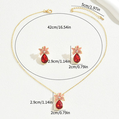 Collana e Orecchini a Fiori con Zirconi