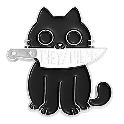 Spilla gatto nero cartone