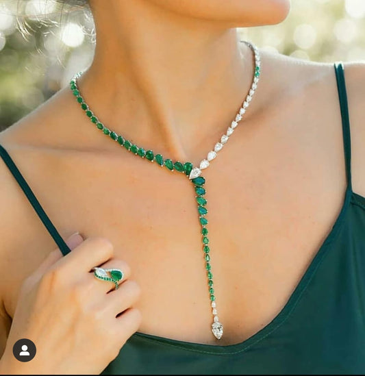 Collana e Orecchini Goccia Bicolore