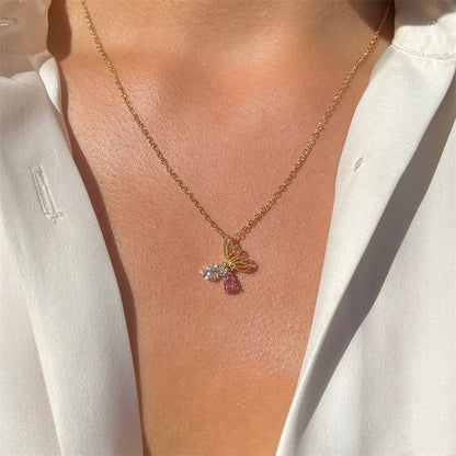 Collana farfalla zircone traforata