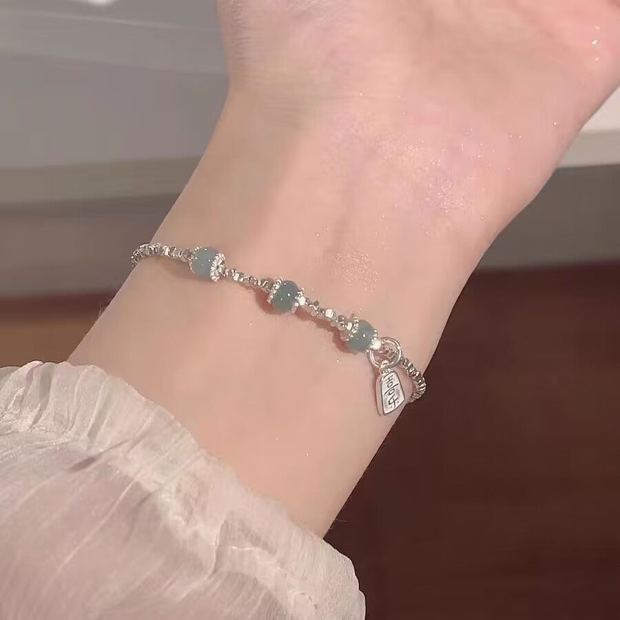 Braccialetto Giada Argento