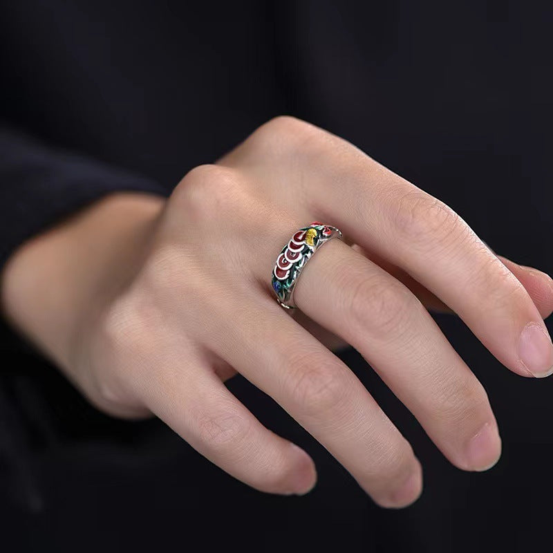 Anello monete smaltato
