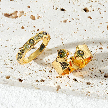 Anello Oro Smeraldo Zirconi