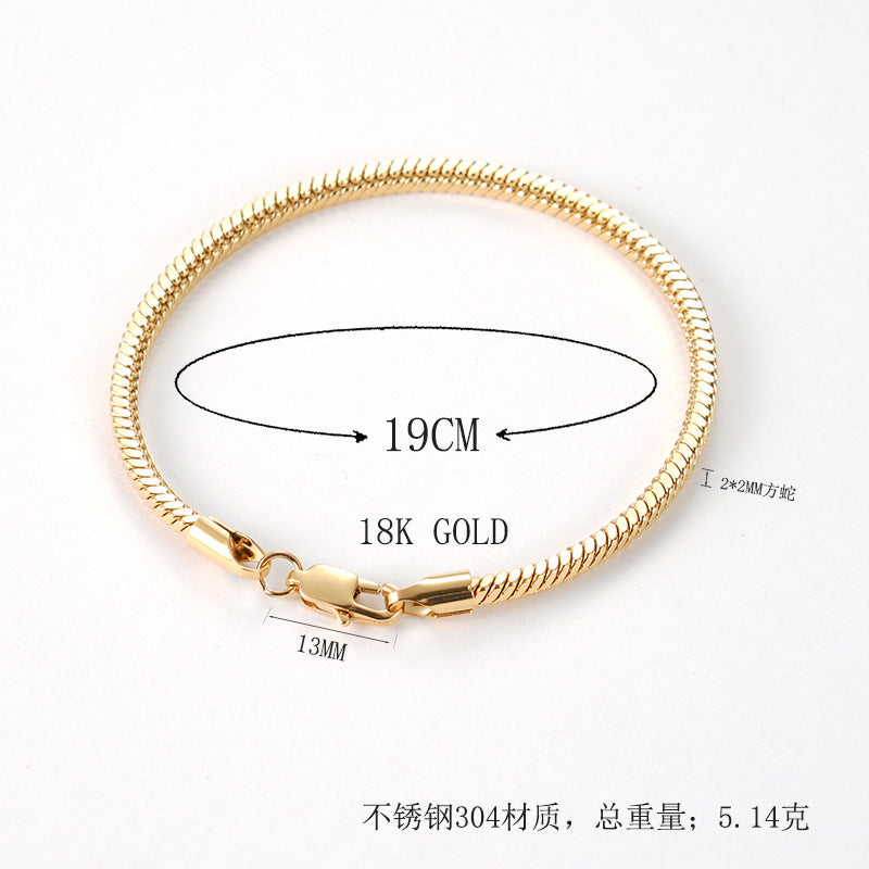 Bracciale catena serpente in acciaio