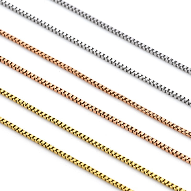 Collana catena dorata box chain