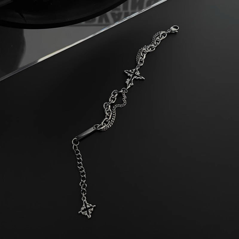 Collana croce scura titanio